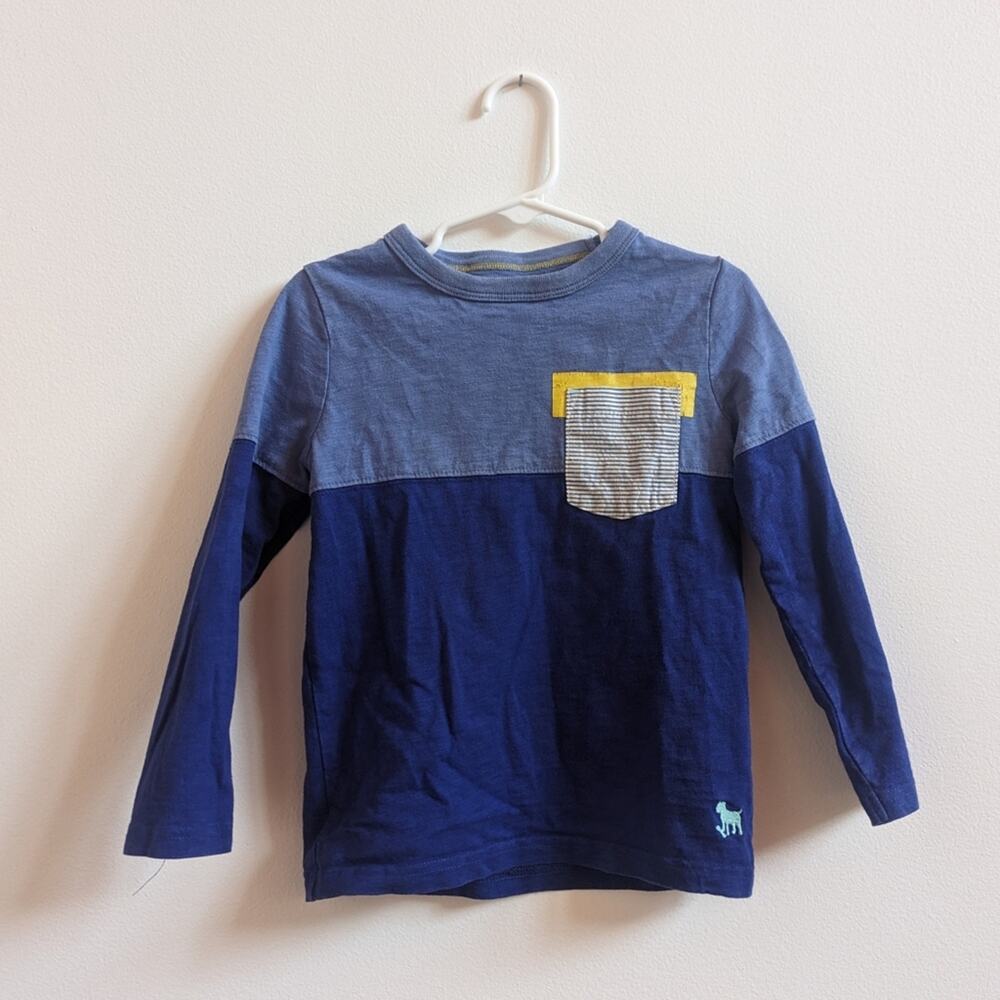 Mini Boden Long Sleeve Shirt Boys Sz 3-4y Blue